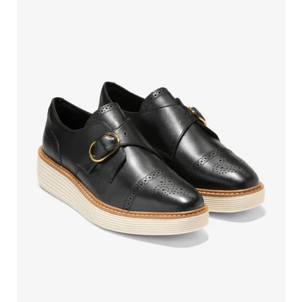 Cole Haan OriginalGrand W32694 Oxford Women's 6 Black Monk Strap Shoes ZOGG407